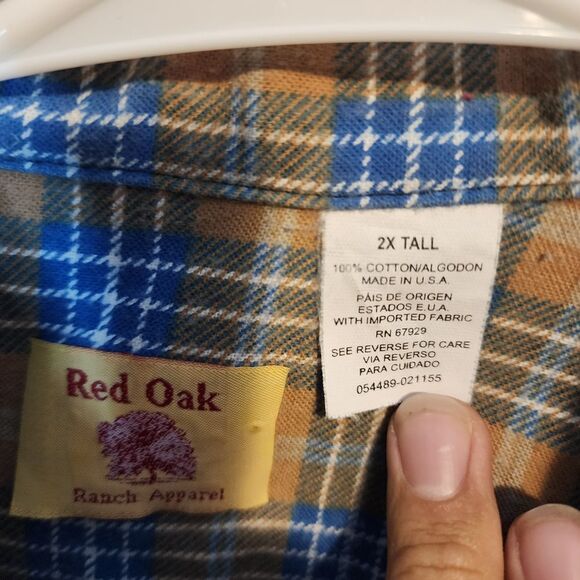 Men's Red Oak longsleeve button-down shirt, size 2XLT - Picture 2 of 3